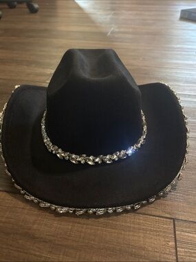 Black Jeweled Cowgirl Hat